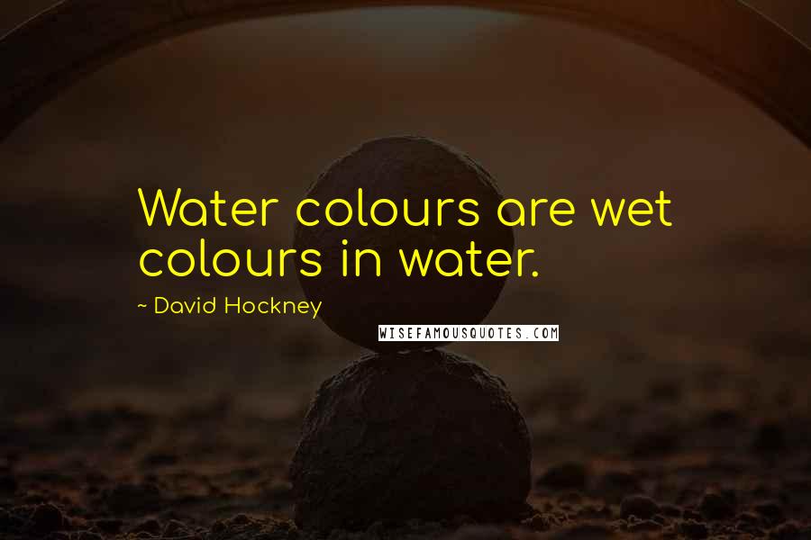 David Hockney Quotes: Water colours are wet colours in water.