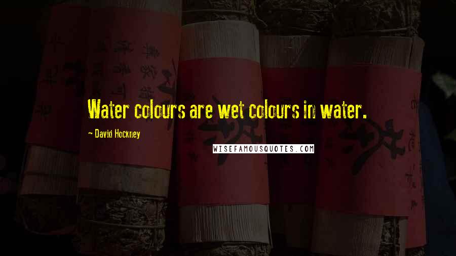 David Hockney Quotes: Water colours are wet colours in water.