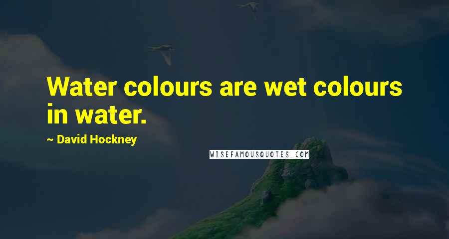 David Hockney Quotes: Water colours are wet colours in water.