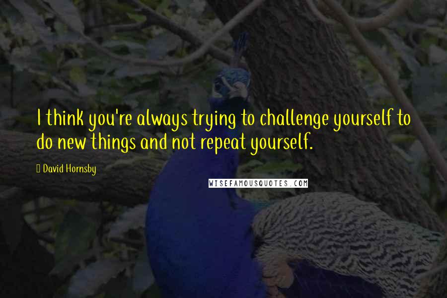 David Hornsby Quotes: I think you're always trying to challenge yourself to do new things and not repeat yourself.