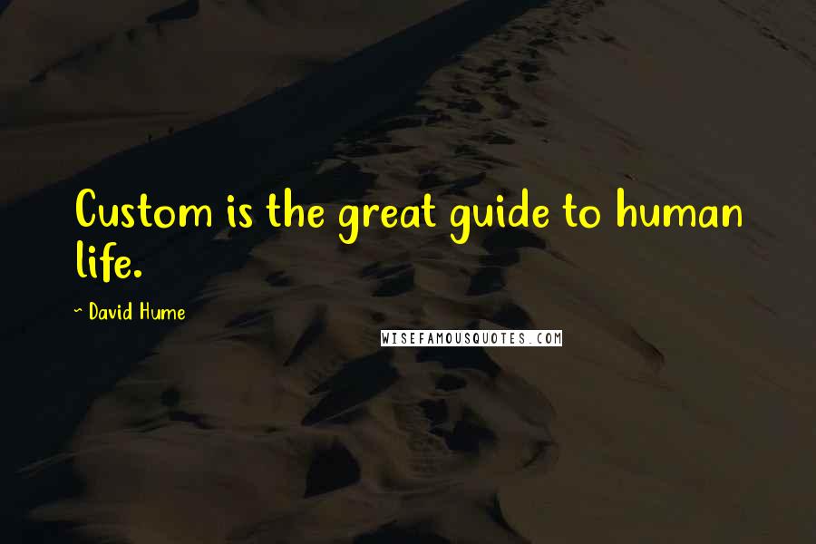 David Hume Quotes: Custom is the great guide to human life.