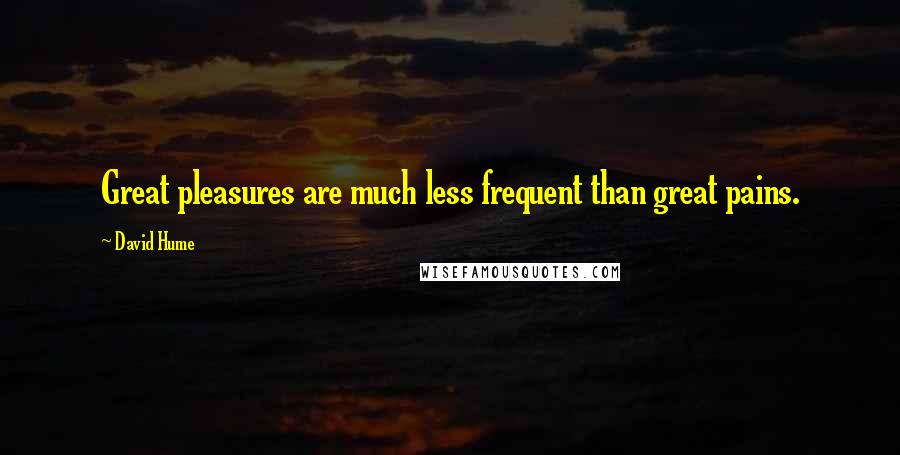 David Hume Quotes: Great pleasures are much less frequent than great pains.