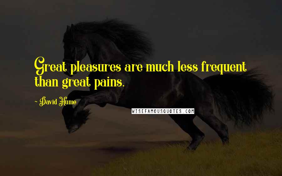 David Hume Quotes: Great pleasures are much less frequent than great pains.