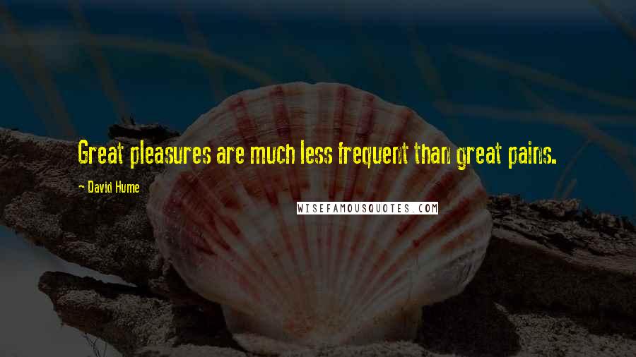 David Hume Quotes: Great pleasures are much less frequent than great pains.