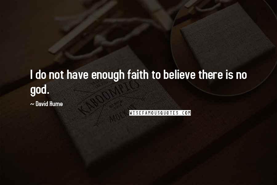 David Hume Quotes: I do not have enough faith to believe there is no god.