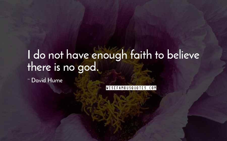 David Hume Quotes: I do not have enough faith to believe there is no god.