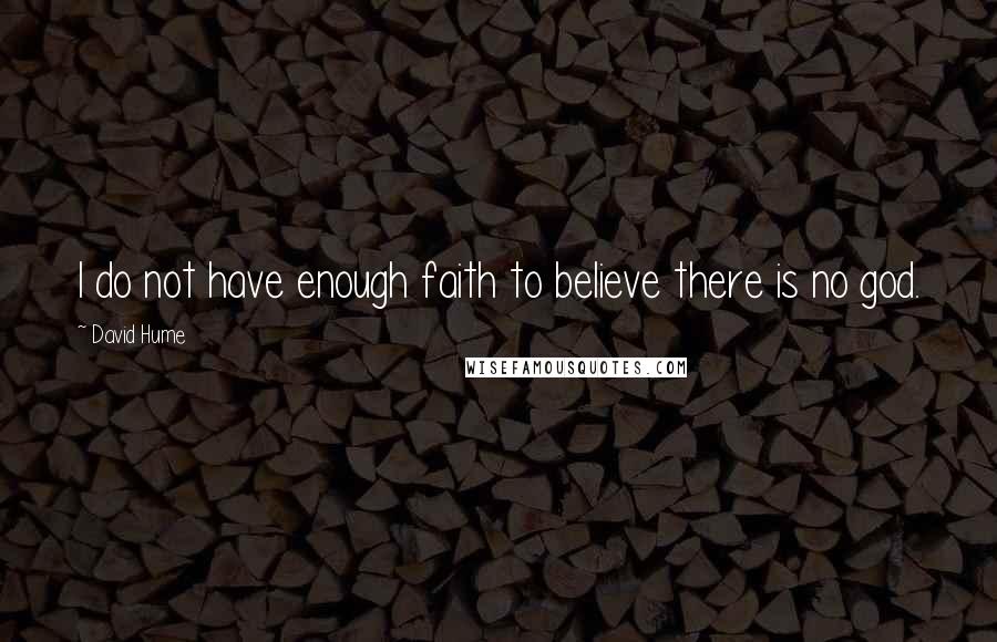 David Hume Quotes: I do not have enough faith to believe there is no god.