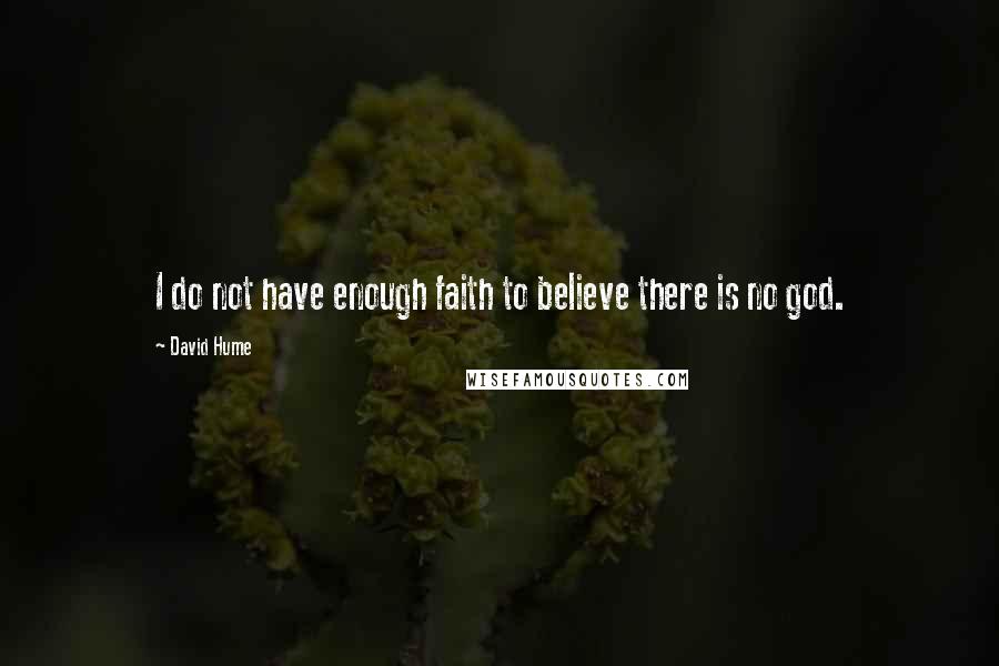 David Hume Quotes: I do not have enough faith to believe there is no god.