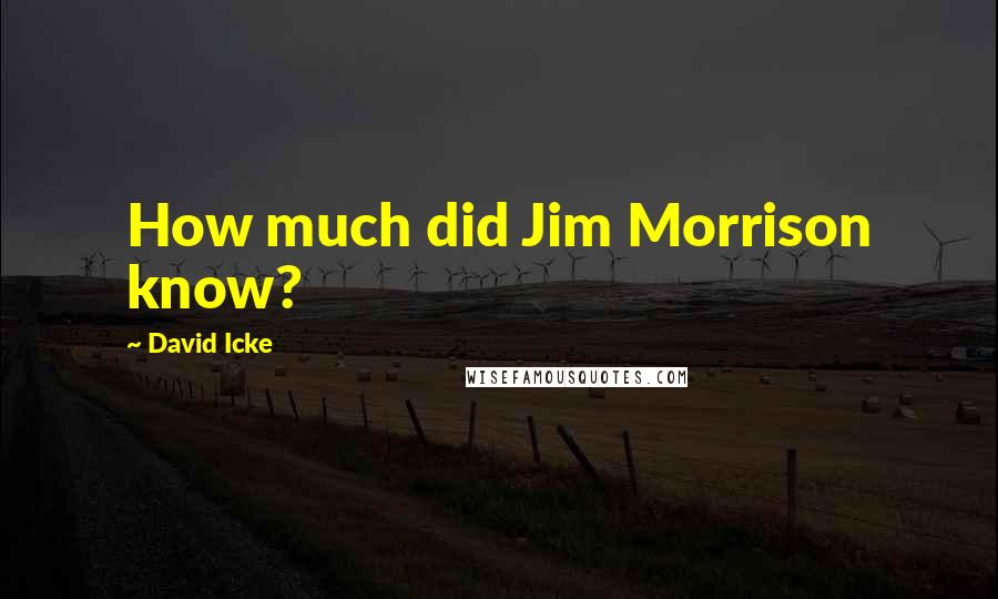 David Icke Quotes: How much did Jim Morrison know?