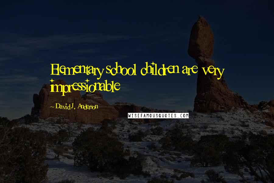David J. Anderson Quotes: Elementary school children are very impressionable
