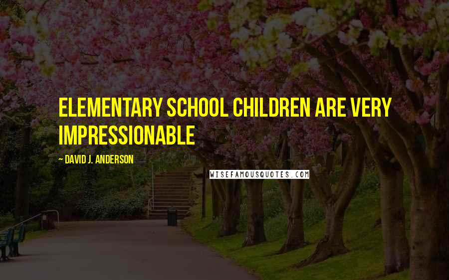 David J. Anderson Quotes: Elementary school children are very impressionable