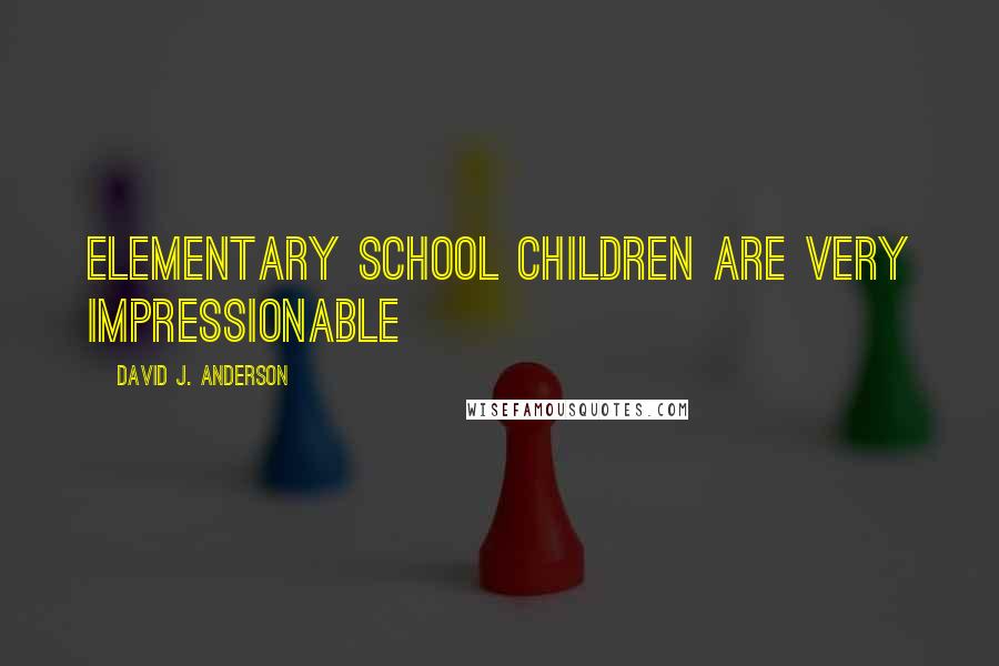 David J. Anderson Quotes: Elementary school children are very impressionable