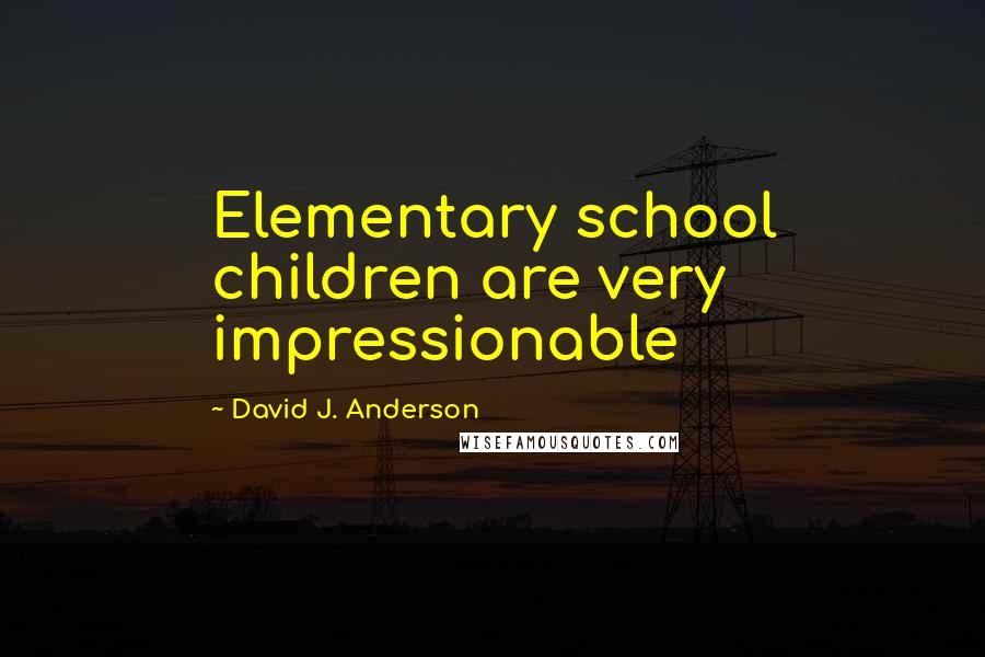 David J. Anderson Quotes: Elementary school children are very impressionable