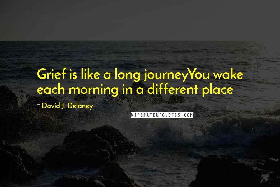 David J. Delaney Quotes: Grief is like a long journeyYou wake each morning in a different place