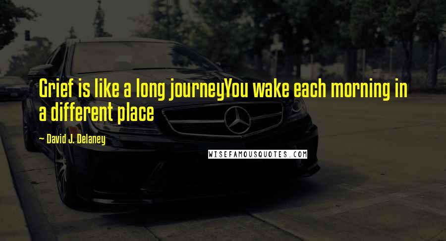 David J. Delaney Quotes: Grief is like a long journeyYou wake each morning in a different place