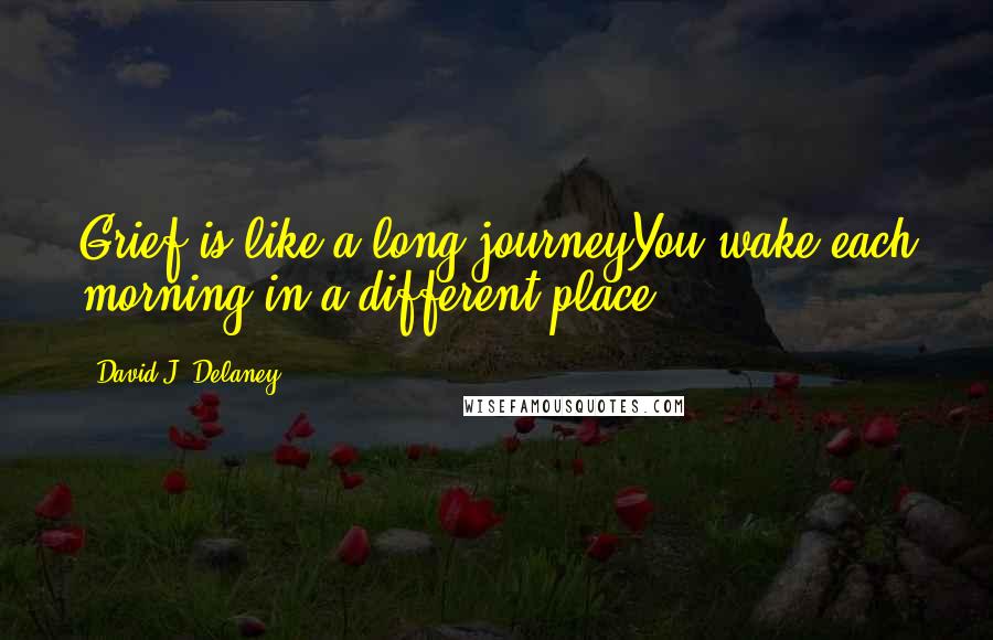 David J. Delaney Quotes: Grief is like a long journeyYou wake each morning in a different place