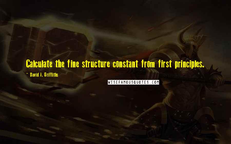 David J. Griffiths Quotes: Calculate the fine structure constant from first principles.