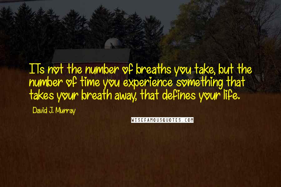 David J. Murray Quotes: ITs not the number of breaths you take, but the number of time you experience something that takes your breath away, that defines your life.