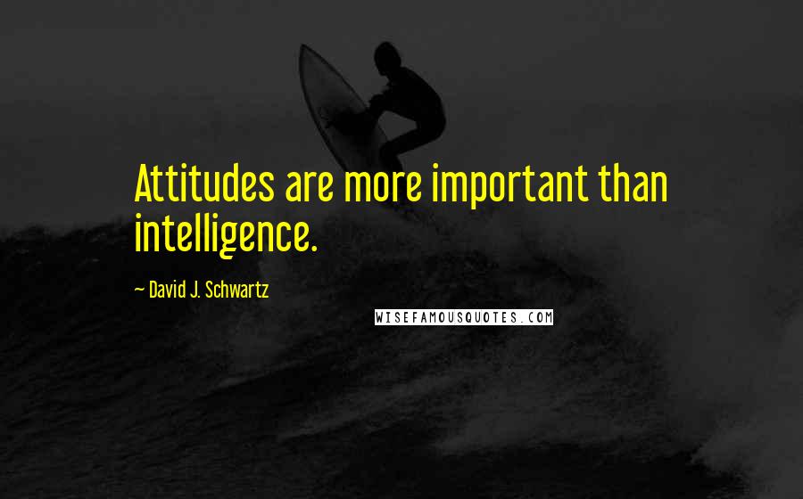 David J. Schwartz Quotes: Attitudes are more important than intelligence.