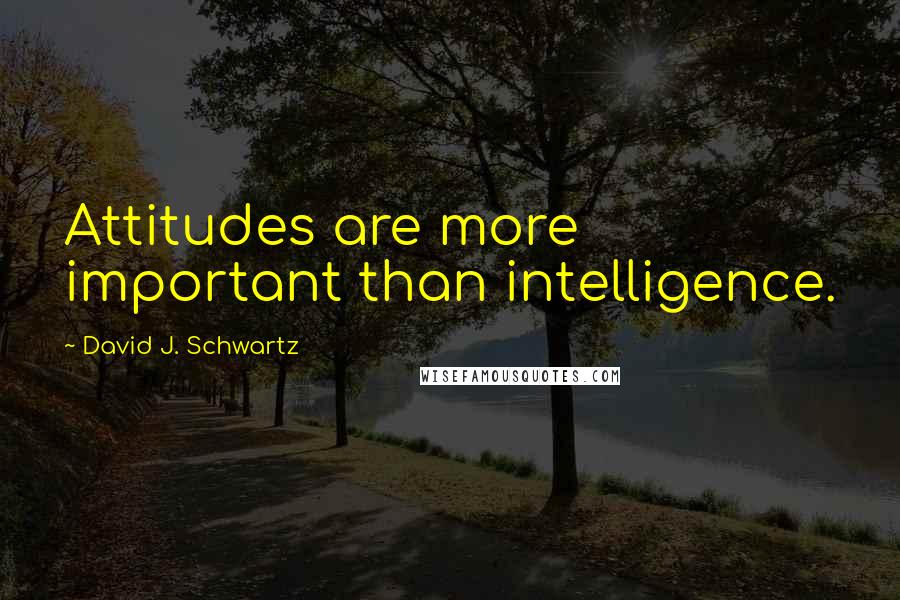 David J. Schwartz Quotes: Attitudes are more important than intelligence.