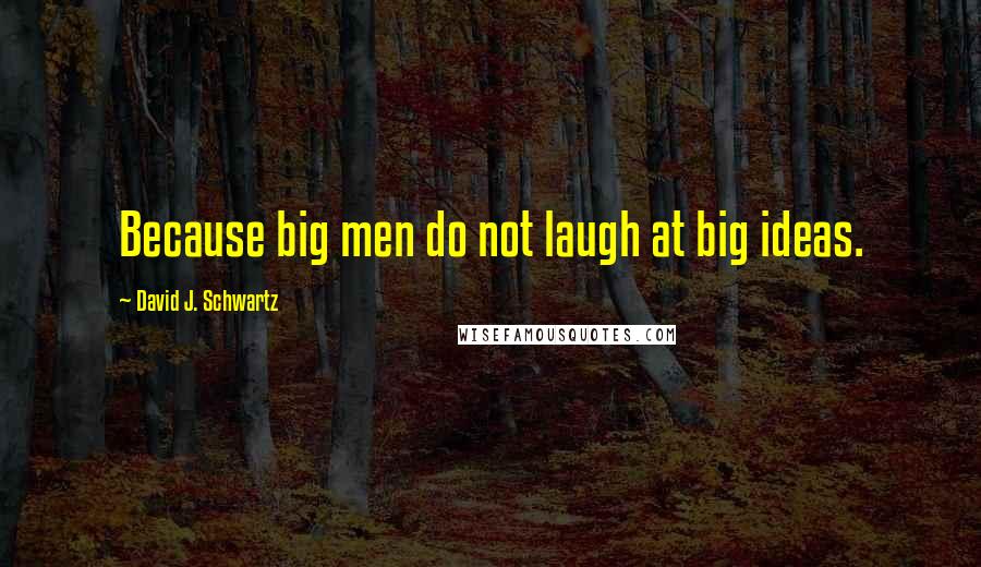 David J. Schwartz Quotes: Because big men do not laugh at big ideas.