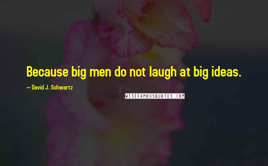 David J. Schwartz Quotes: Because big men do not laugh at big ideas.