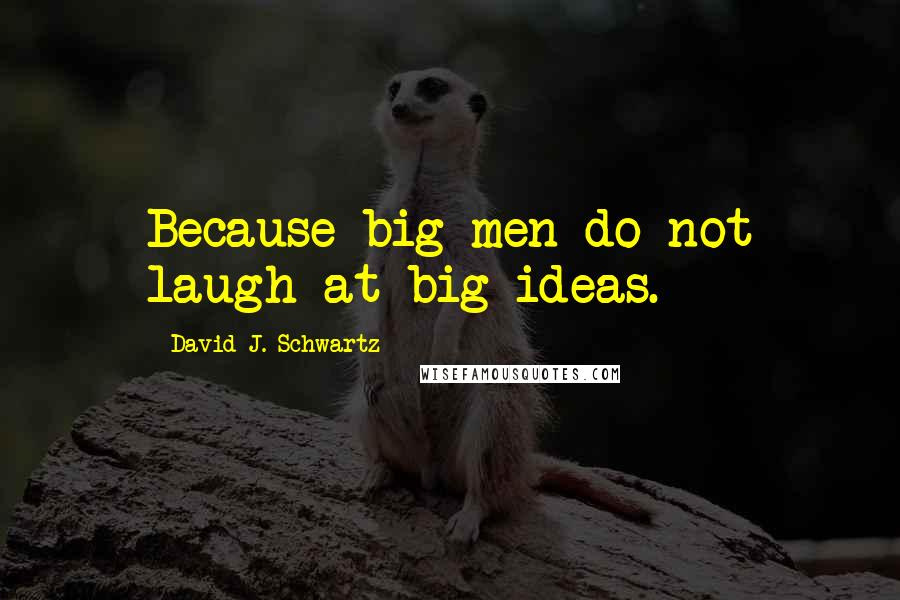 David J. Schwartz Quotes: Because big men do not laugh at big ideas.
