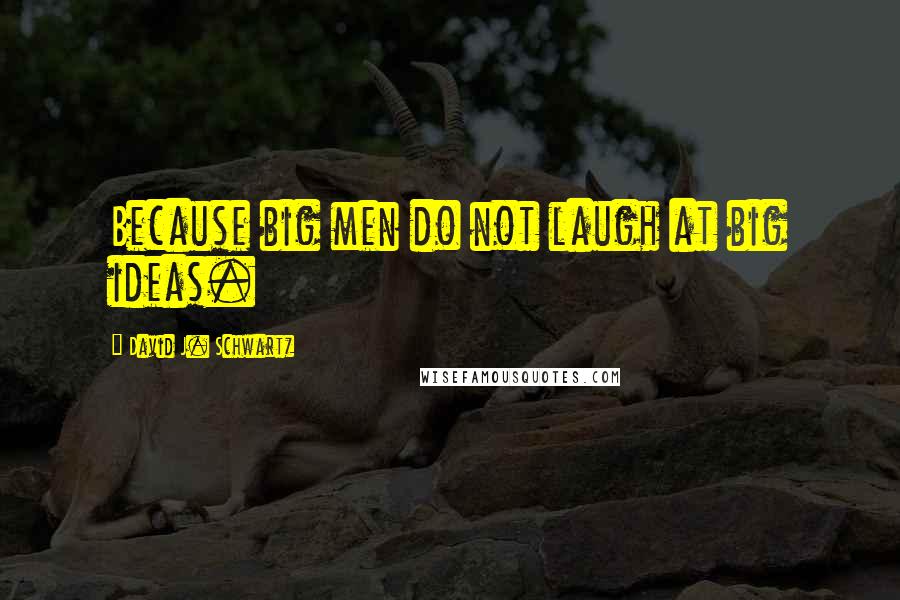 David J. Schwartz Quotes: Because big men do not laugh at big ideas.
