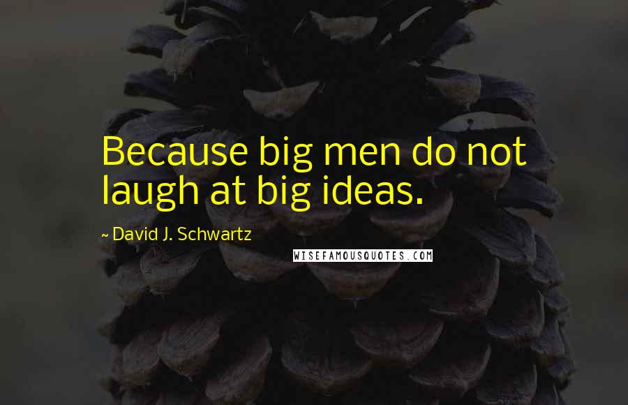 David J. Schwartz Quotes: Because big men do not laugh at big ideas.