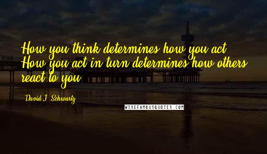 David J. Schwartz Quotes: How you think determines how you act. How you act in turn determines how others react to you.