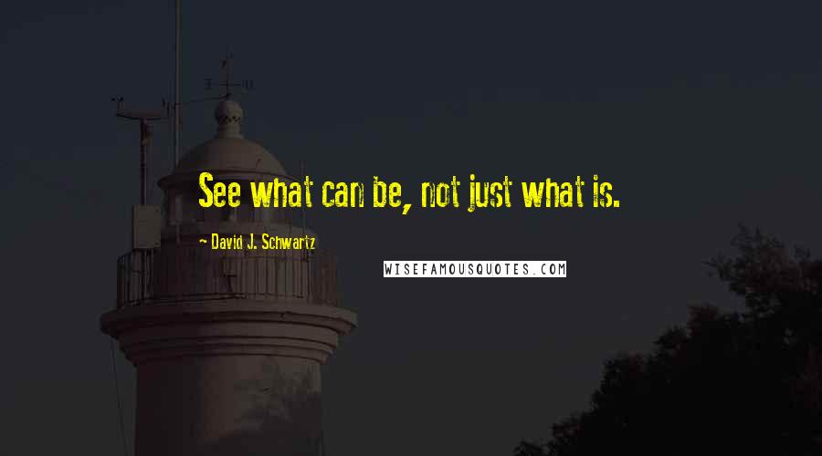 David J. Schwartz Quotes: See what can be, not just what is.