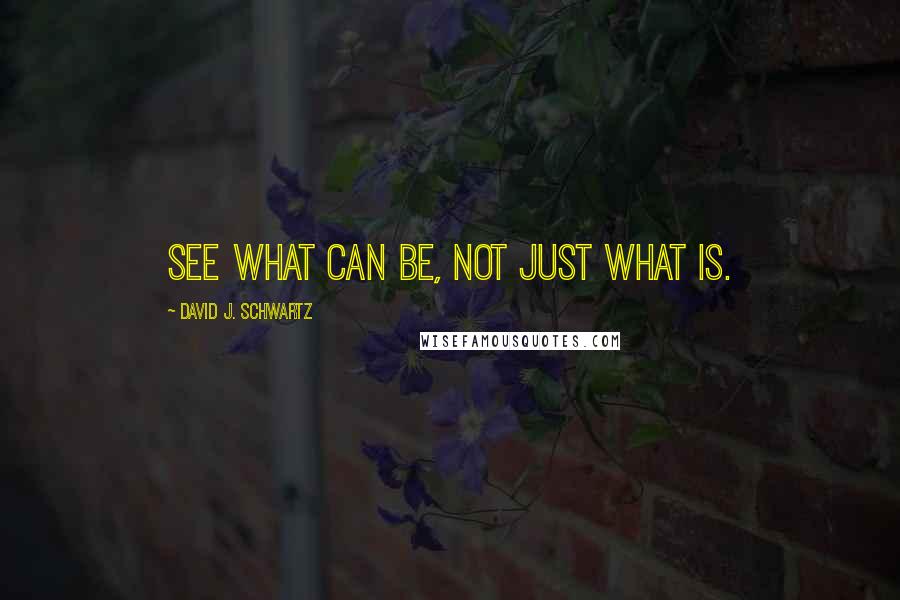 David J. Schwartz Quotes: See what can be, not just what is.