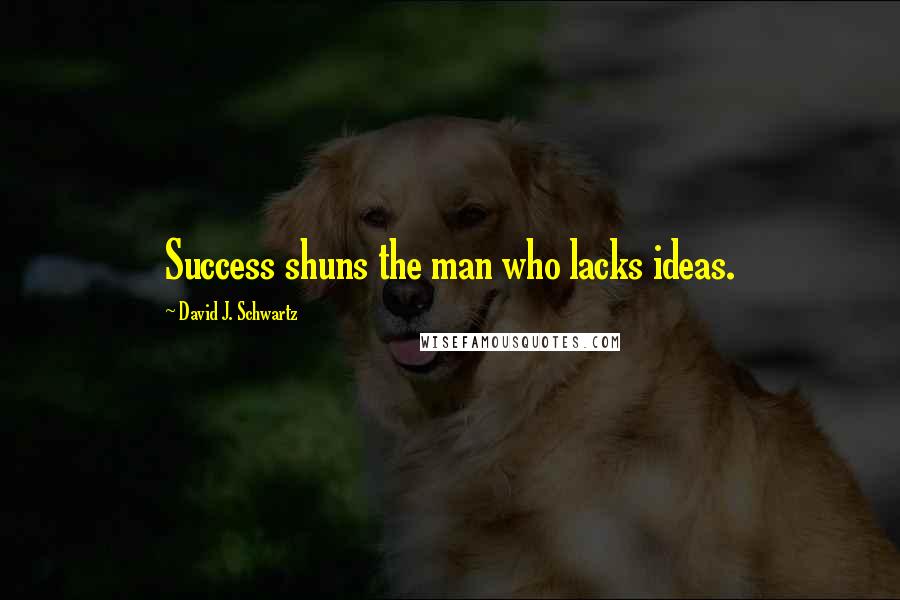 David J. Schwartz Quotes: Success shuns the man who lacks ideas.