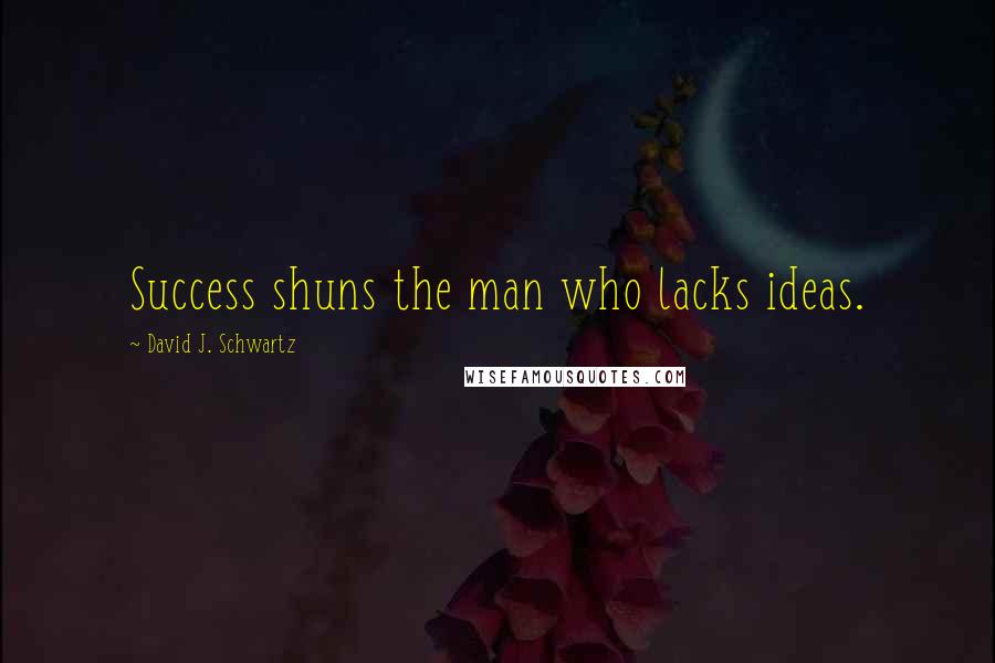 David J. Schwartz Quotes: Success shuns the man who lacks ideas.