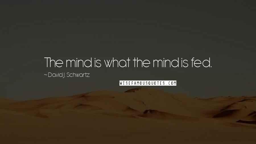 David J. Schwartz Quotes: The mind is what the mind is fed.