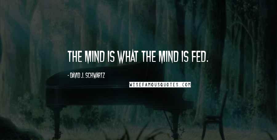 David J. Schwartz Quotes: The mind is what the mind is fed.