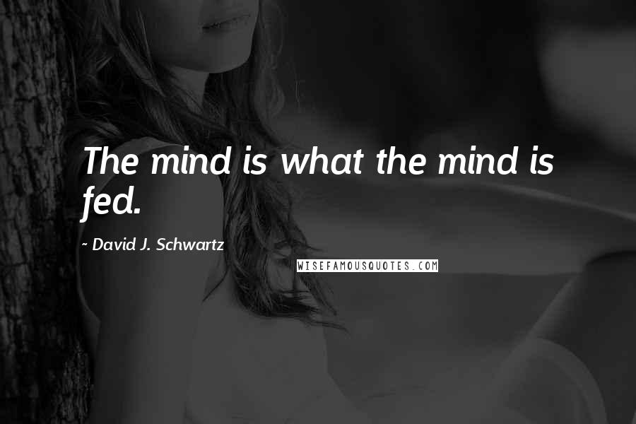 David J. Schwartz Quotes: The mind is what the mind is fed.