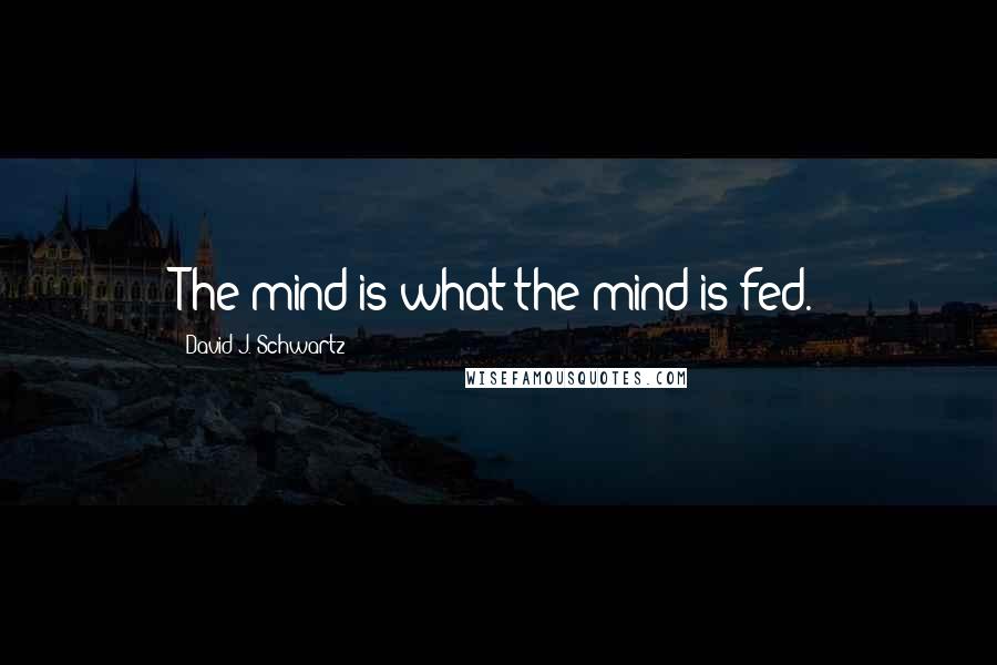 David J. Schwartz Quotes: The mind is what the mind is fed.