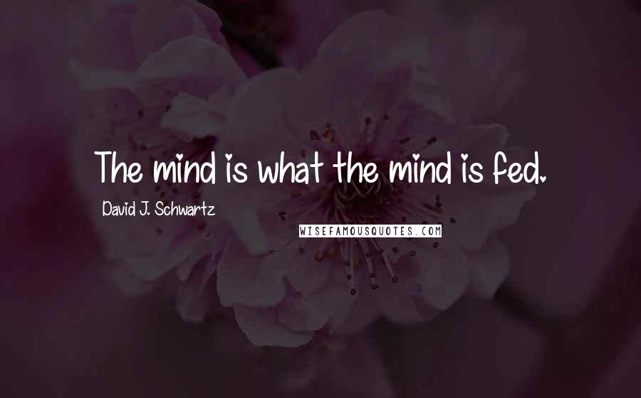 David J. Schwartz Quotes: The mind is what the mind is fed.