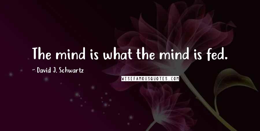 David J. Schwartz Quotes: The mind is what the mind is fed.