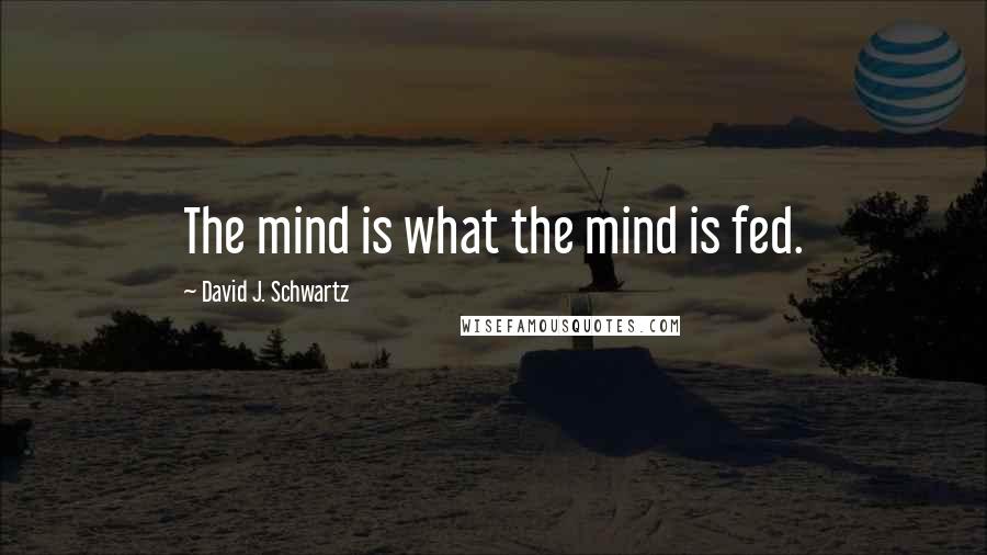 David J. Schwartz Quotes: The mind is what the mind is fed.