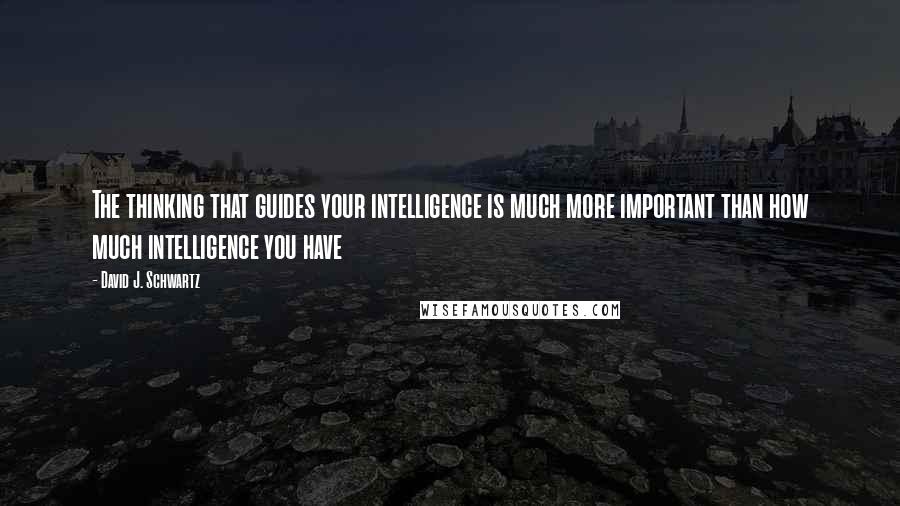 David J. Schwartz Quotes: The thinking that guides your intelligence is much more important than how much intelligence you have