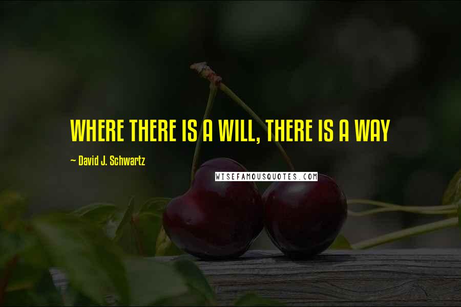 David J. Schwartz Quotes: WHERE THERE IS A WILL, THERE IS A WAY