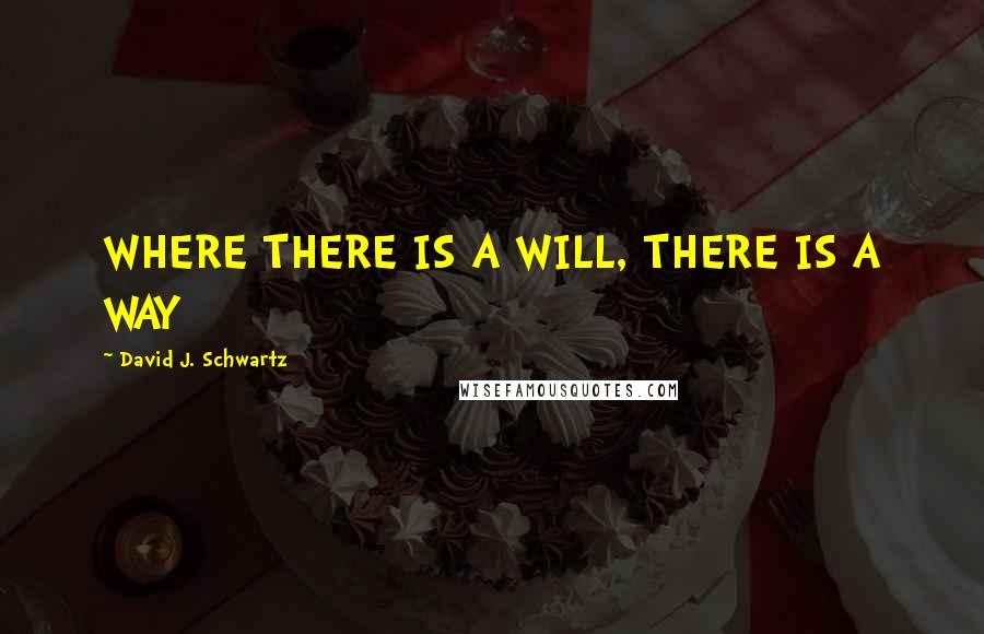 David J. Schwartz Quotes: WHERE THERE IS A WILL, THERE IS A WAY