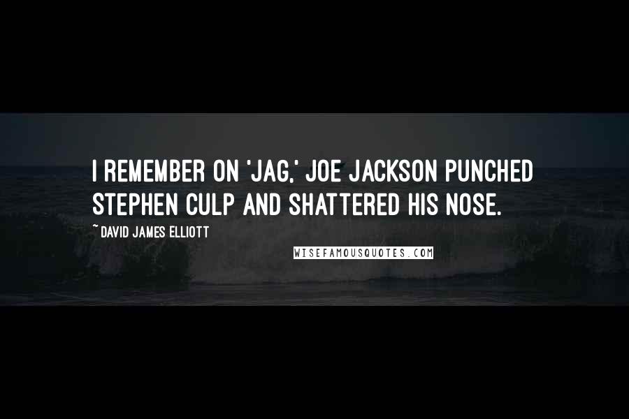 David James Elliott Quotes: I remember on 'JAG,' Joe Jackson punched Stephen Culp and shattered his nose.