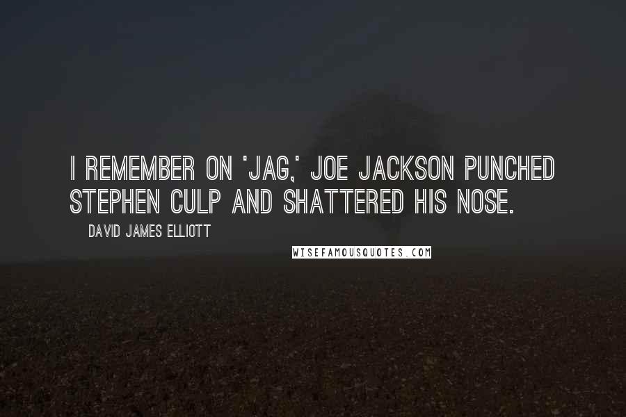 David James Elliott Quotes: I remember on 'JAG,' Joe Jackson punched Stephen Culp and shattered his nose.