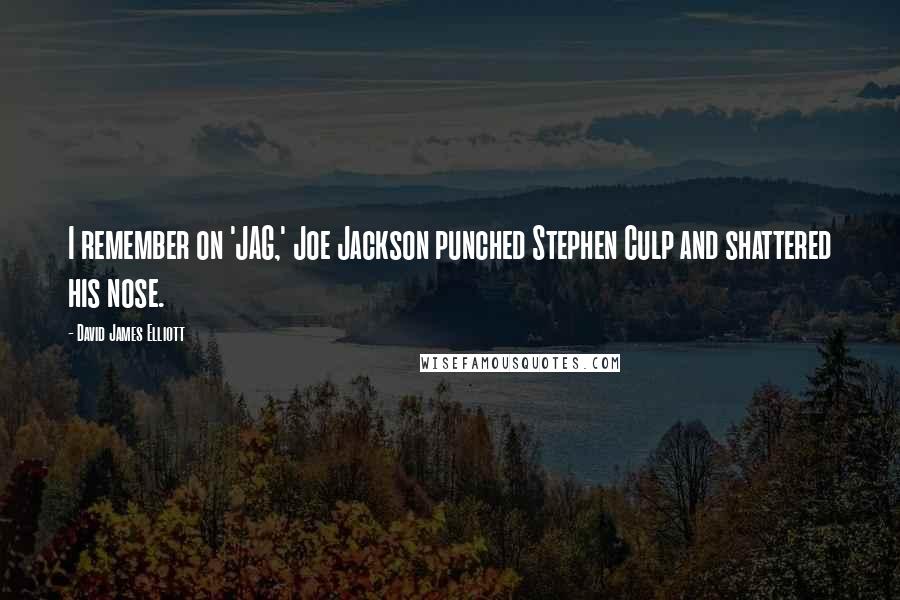 David James Elliott Quotes: I remember on 'JAG,' Joe Jackson punched Stephen Culp and shattered his nose.