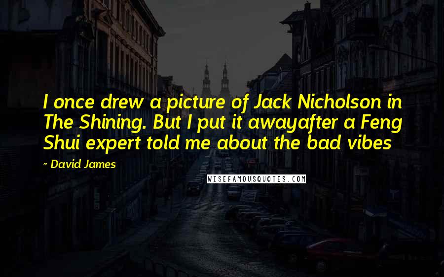 David James Quotes: I once drew a picture of Jack Nicholson in The Shining. But I put it awayafter a Feng Shui expert told me about the bad vibes
