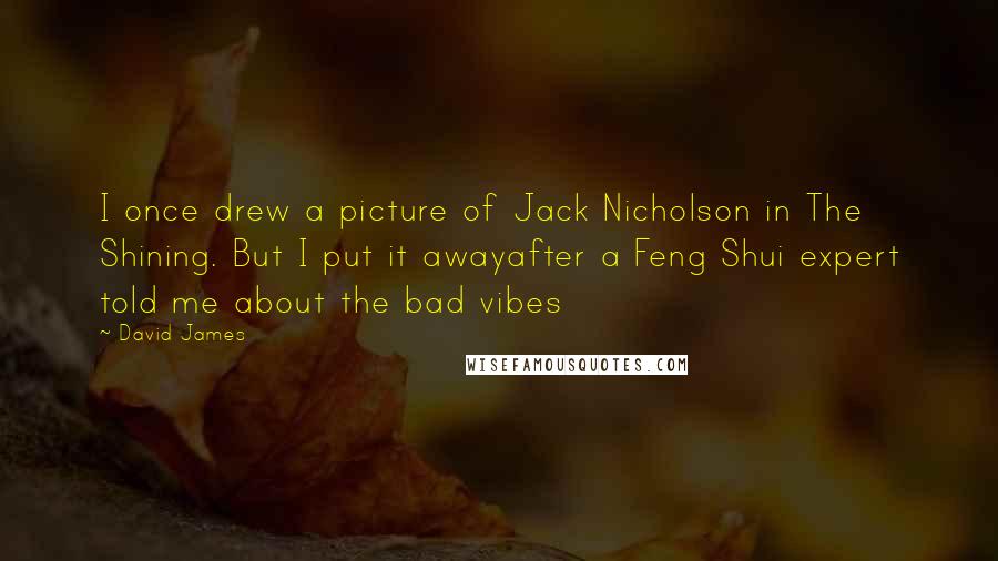 David James Quotes: I once drew a picture of Jack Nicholson in The Shining. But I put it awayafter a Feng Shui expert told me about the bad vibes