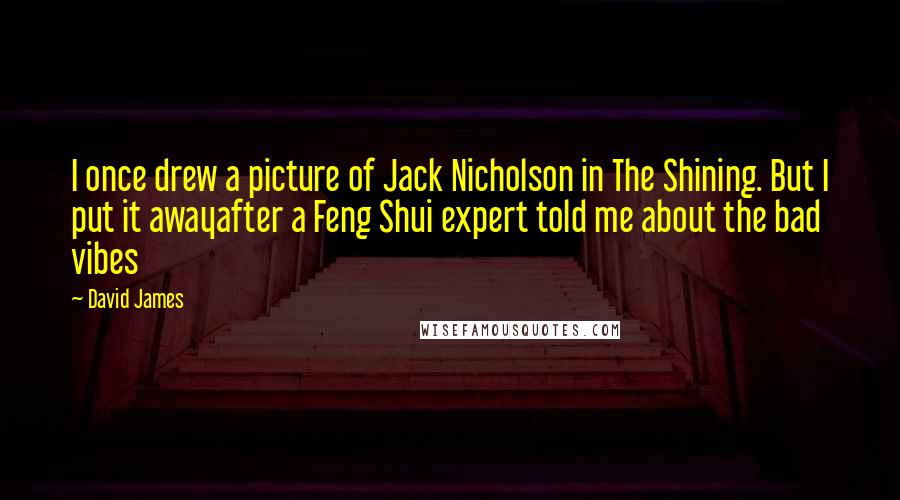 David James Quotes: I once drew a picture of Jack Nicholson in The Shining. But I put it awayafter a Feng Shui expert told me about the bad vibes